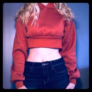 Cropped Orange Hoodie